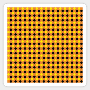 yellow black orange polka dot pattern Sticker